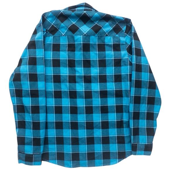 Under Armour Men's Flannel Shirt Button Down  Bright Blue Size Large Cold Gear - Picture 3 of 4